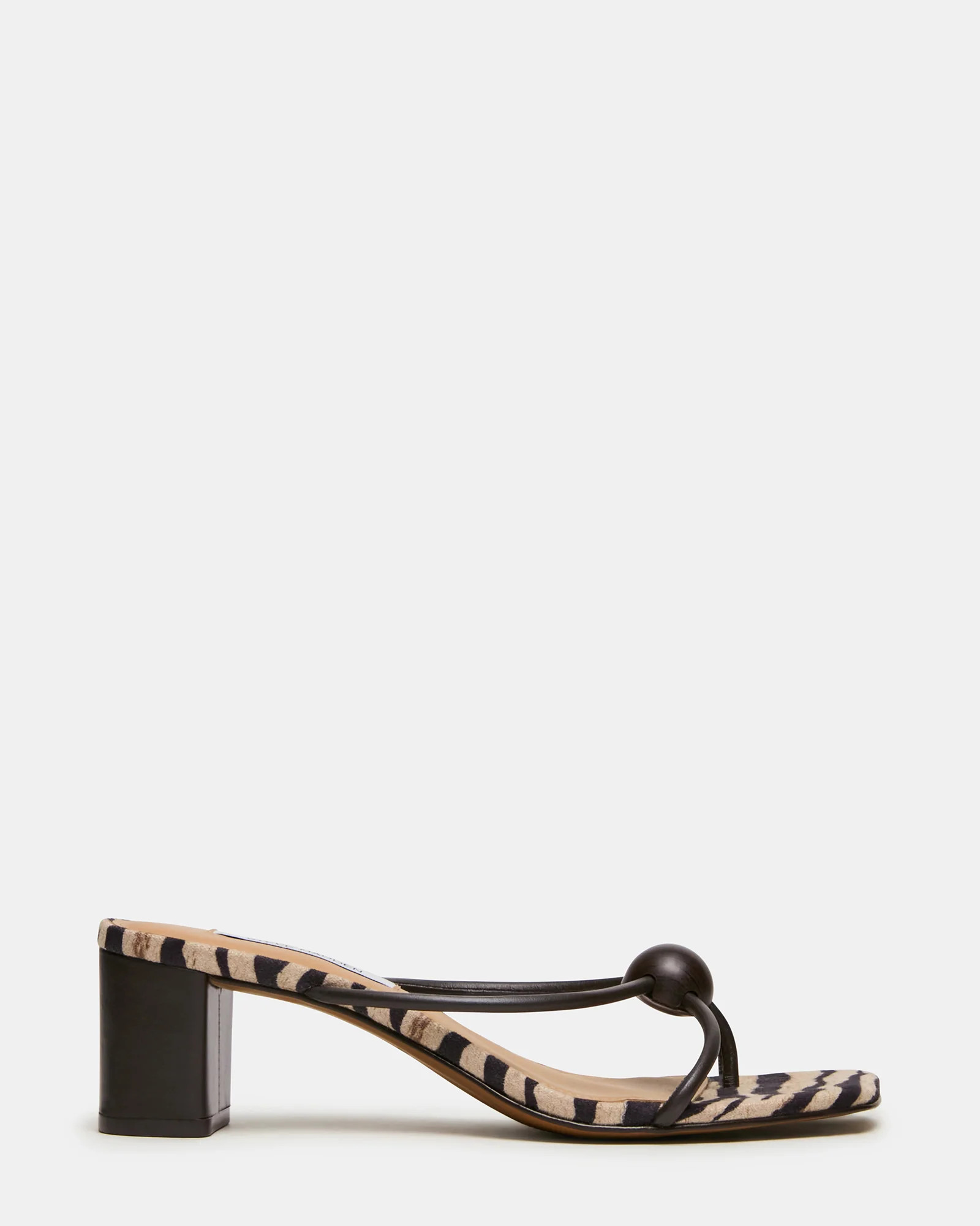 RAQUELLE Brown Multi Strappy Bead Thong Women's Block Heel | Steve Madden (US)