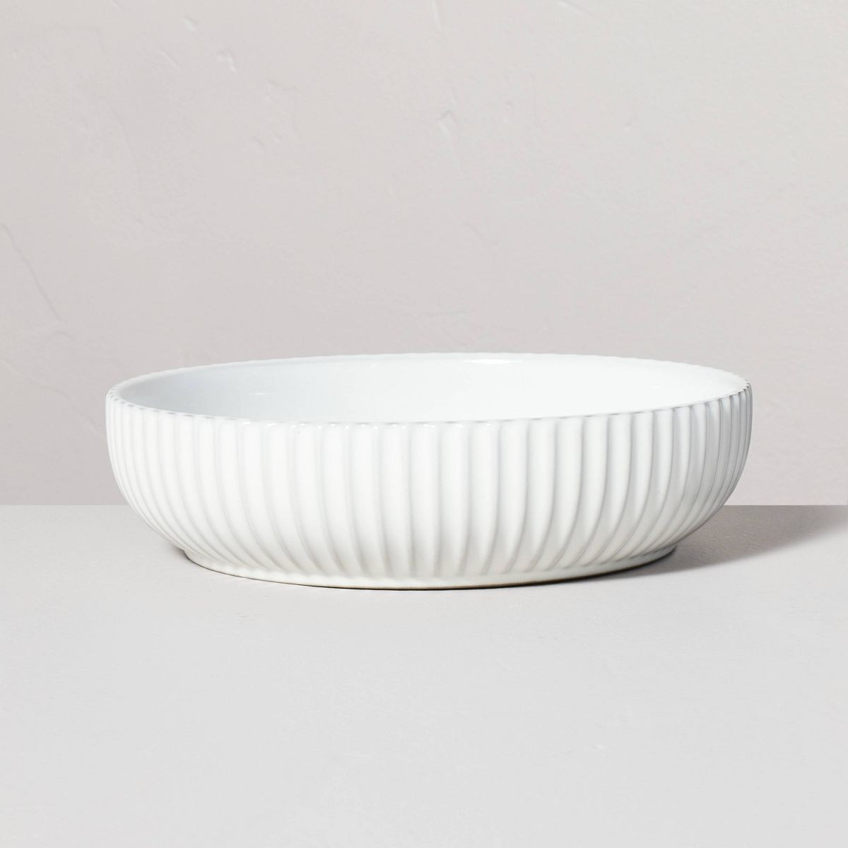 34oz Fluted Stoneware Pasta/Grain Bowl Cream - Hearth & Hand™ with Magnolia | Target
