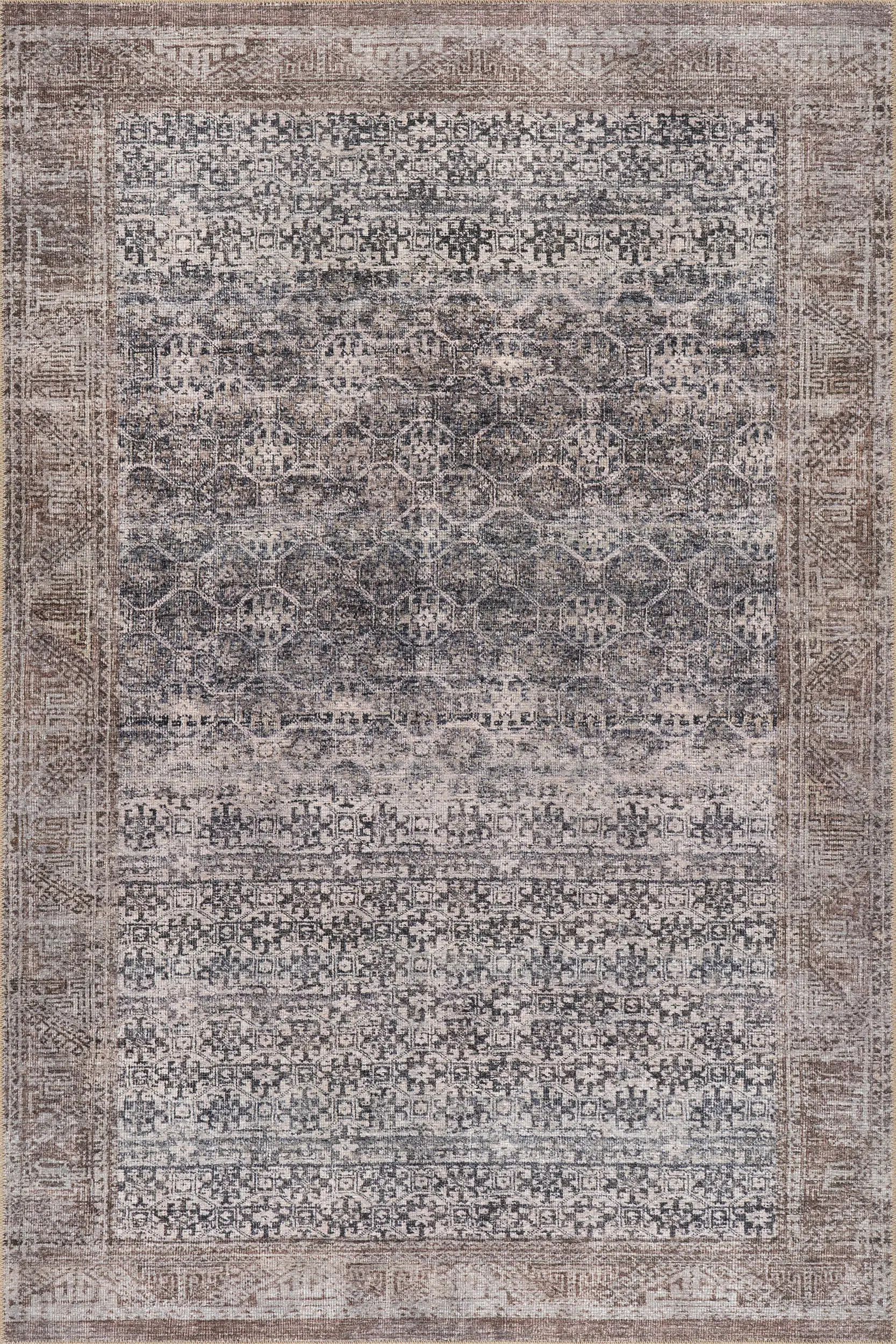 Delph Vintage & Distressed Washable Rug | Brown | Rugs USA
