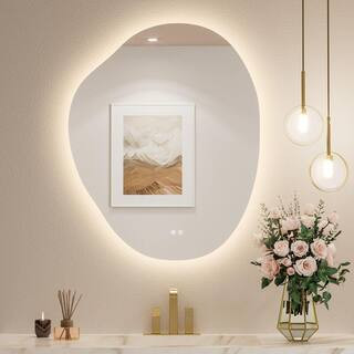 30 in. W x 36 in. H Irregular Novelty/Specialty Frameless LED Light Anti-Fog Wall Bathroom Vanity... | The Home Depot
