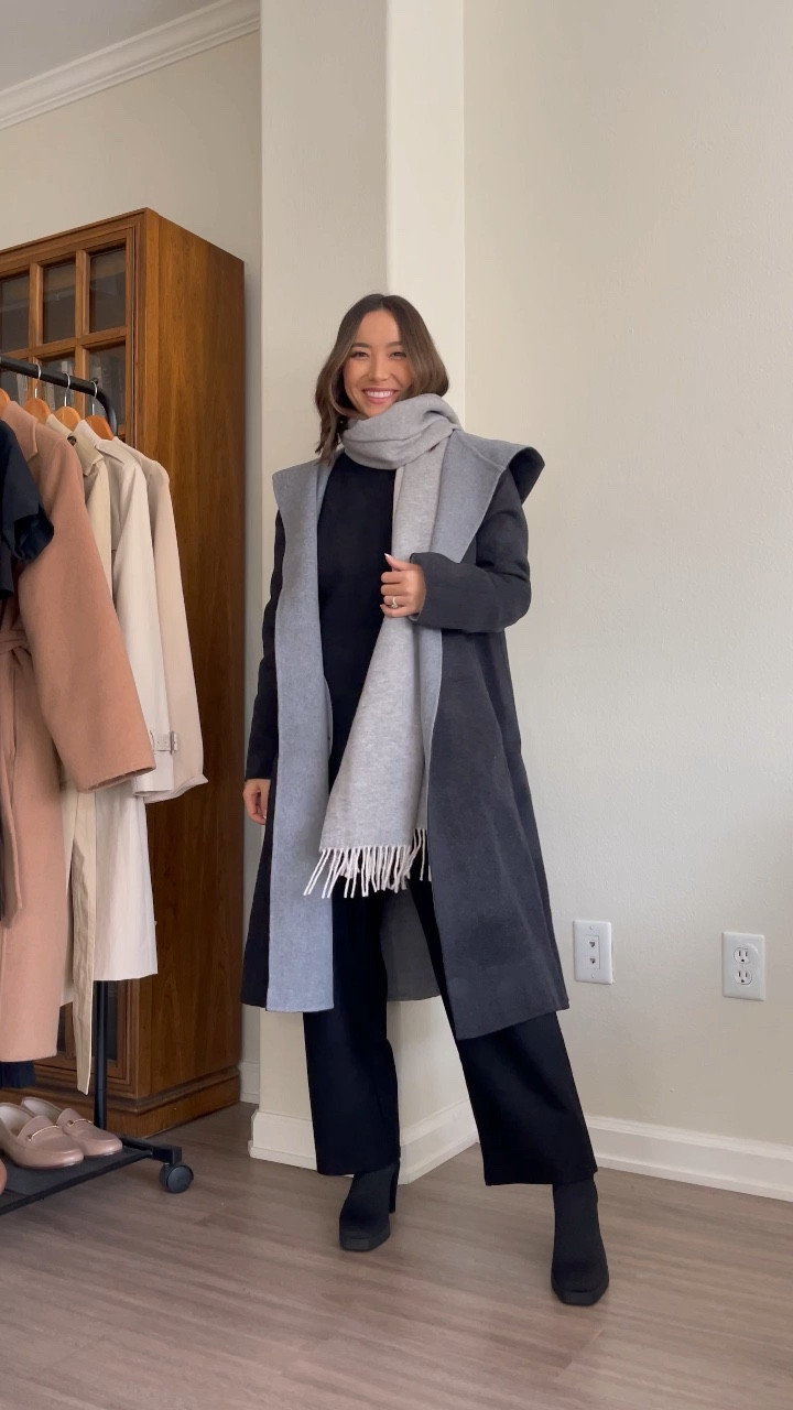 Cozy chic layering for the cold weather! 
Eileen Fisher sweaters xs 
Coat xxs - runs oversized 
Pants xs - maybe could have sized down 
Boots tts 

#LTKstyletip #LTKSeasonal