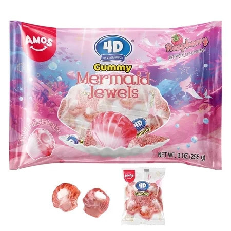 AMOS Gummy Candy Mermaid Jewels Fruity Filled, Soft Center Jelly-Filled 9oz | Walmart (US)