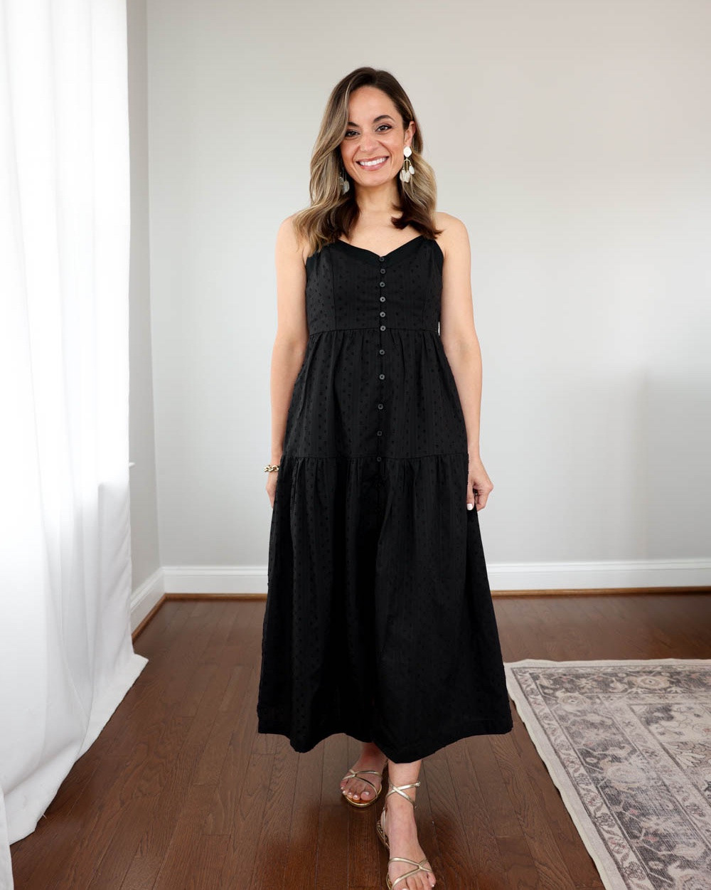 A few petite-friendly black dresses you can dress up or down for Summer events!

Outfit 1:
Black midi dress (Target): xs
Gold sandals (Sam Edelman): tts

Outfit 2:
Black dress (Nordstrom): 2 (but 0 would be a better fit) 
Tan heels: true to size 

Outfit 3:
Black dress (J.Crew Factory): xs 
Sandals (Sam Edelman): true to size 

My measurements for reference: I’m 4’10” and 105lbs. My bust, waist, and hip measurement is 32”, 24”, and 36”.

#LTKPetite #LTKSeasonal #LTKSaleAlert