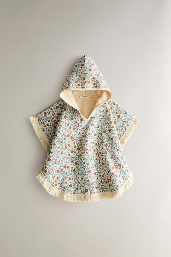 KIDS' FLORAL BEACH PONCHO | Zara US