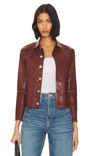 Janelle Slim Jacket in Dark Cinnamon Coated | Revolve Clothing (Global)