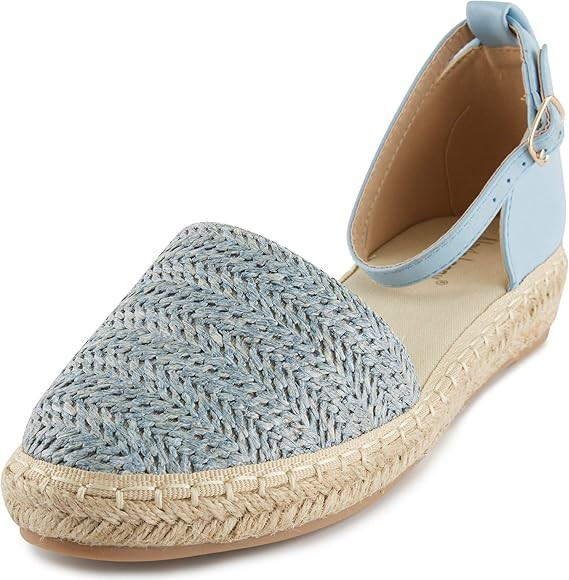 Alexis Leroy Women's Closed Toe Braided Ankle Strap Platform Espadrille Sandals | Amazon (US)