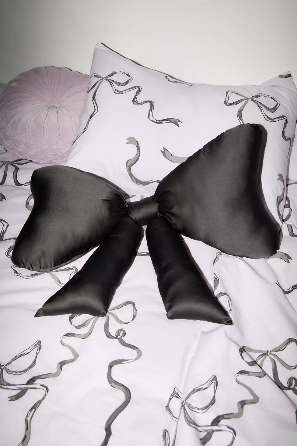 Big Bow Satin Throw Pillow | Urban Outfitters (US and RoW)