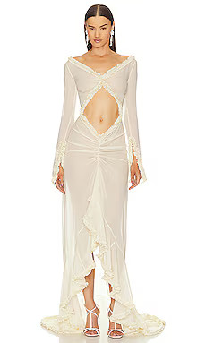Helsa The Hilma Gown in Creme Beige from Revolve.com | Revolve Clothing (Global)