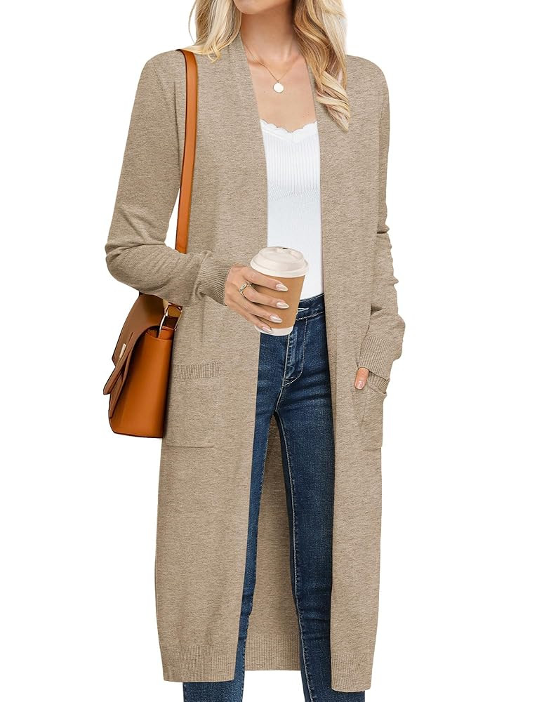GRACE KARIN Women's 2025 Trendy Long Cardigans Sweater Lightweight Open Front Long Sleeve Maxi Du... | Amazon (US)
