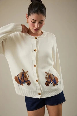 Lightweight Horse Cardigan Small | Poppy & Pine
