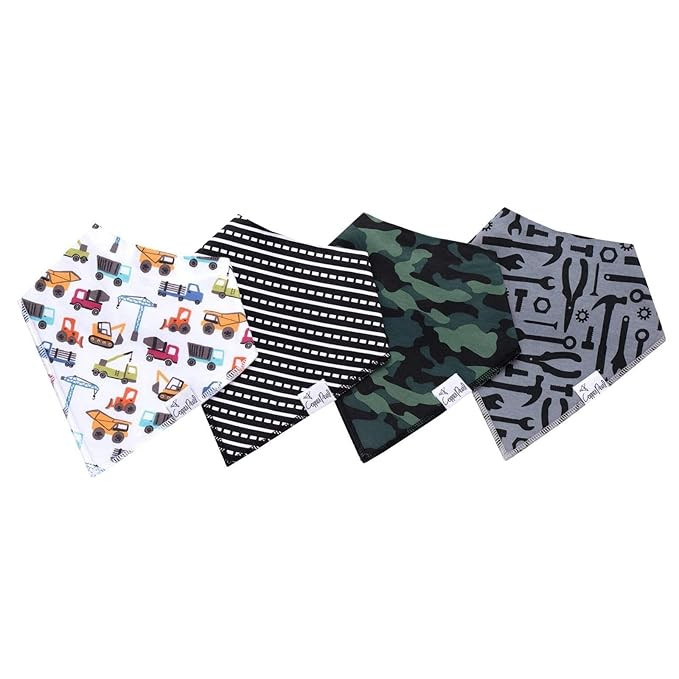 Baby Bandana Drool Bibs for Drooling and Teething 4 Pack Gift Set “Diesel” by Copper Pearl | Amazon (US)