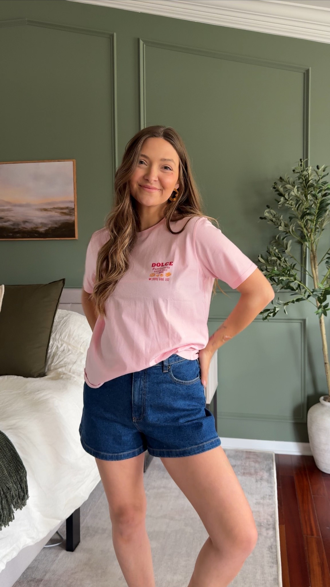 Graphic tees and denim shorts with mamas first summer with our swee boy here! Wearing size 6 in the shorts and medium top 

#LTKmomlife #LTKootd