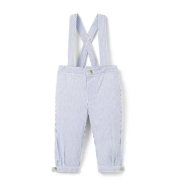 Baby Striped Seersucker Suspender Pant | Janie and Jack