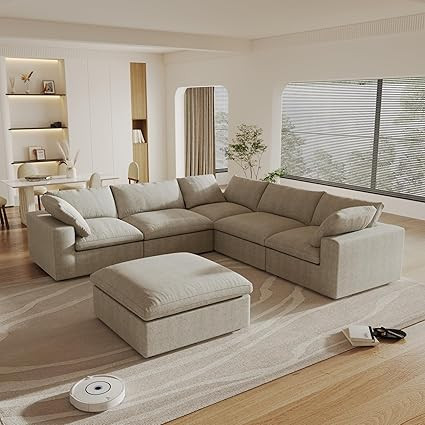160.6" Cloud Couch Modular Sectional Sofa for Livingroom,Oversized Convertible Sofa with Storage ... | Amazon (US)