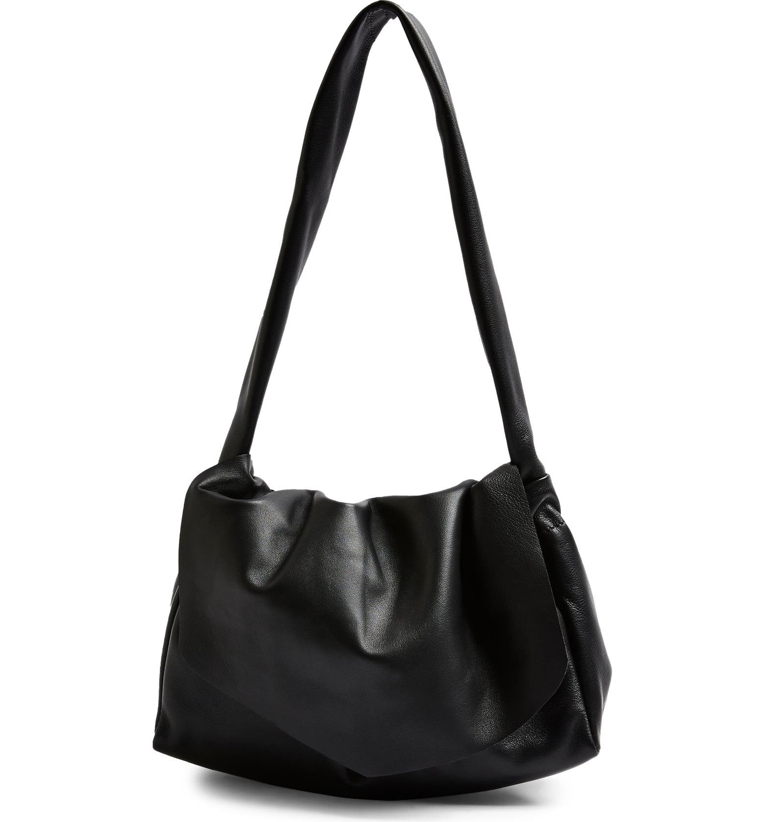 Ruched Leather Flap Shoulder Bag | Nordstrom