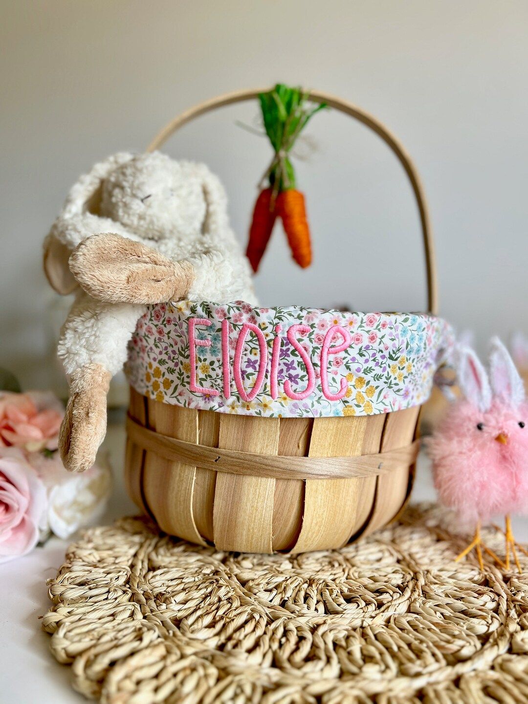 Embroidered Easter Basket, Custom Kids Basket, Easter, Basket, Personalized Easter Basket, Colorf... | Etsy (US)