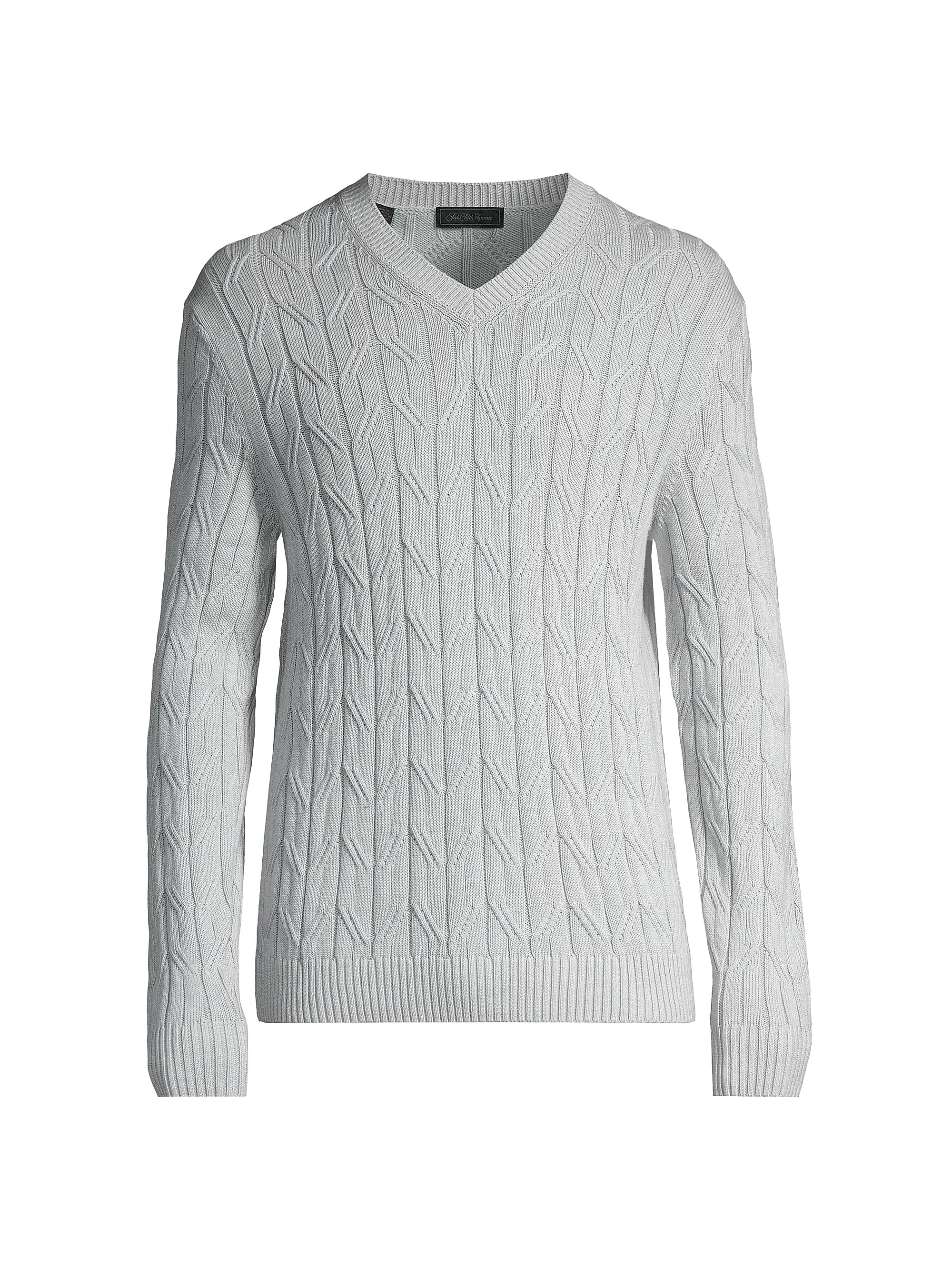 COLLECTION Cable-Knit V-Neck Sweater | Saks Fifth Avenue