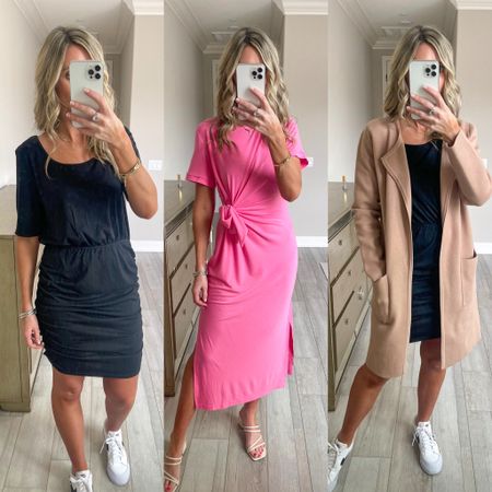 Amazon spring dresses! Size M in both. Both come in more colors. Best selling Coatigan! I wear mine all the time! Casual. Comfy. Spring dresses. Spring outfits. Mom style 

#LTKSeasonal #LTKstyletip #LTKFind