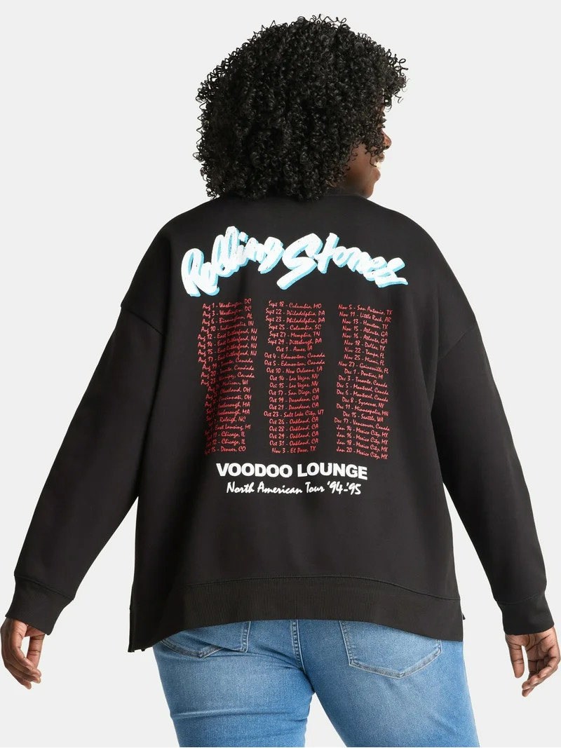 Terra & Sky Women's Plus The Rolling Stones Voodoo Lounge Sweatshirt with Long Sleeves, Sizes 0X-... | Walmart (US)