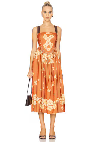 Free People Until Dawn Midi Dress in Cinnamon Combo from Revolve.com | Revolve Clothing (Global)
