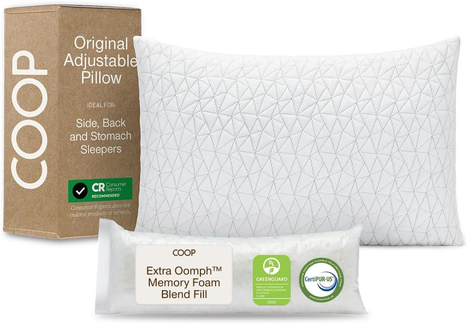 Coop Home Goods Original Adjustable Pillow, King Size Bed Pillows for Sleeping, Cross Cut Memory ... | Amazon (US)