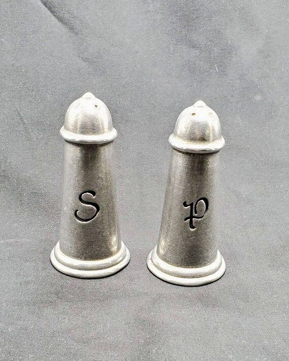 Vintage Pewter Dome Shaped Salt and Pepper Shakers | Etsy | Etsy (US)