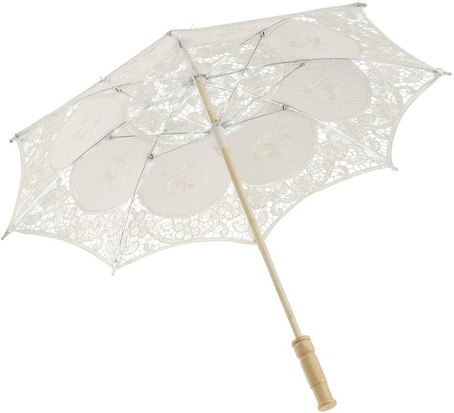 44cm Lace Umbrella, Paper Umbrellas for Decorations, Bridal Umbrella, Wooden Handle Parasol for W... | Amazon (US)