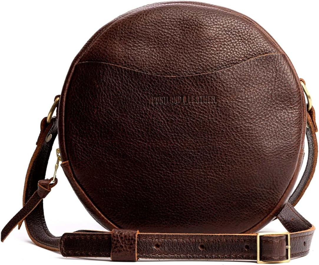Portland Leather Goods Circle Crossbody Bag for Women – Handmade from the Finest Full-Grain Hid... | Amazon (US)