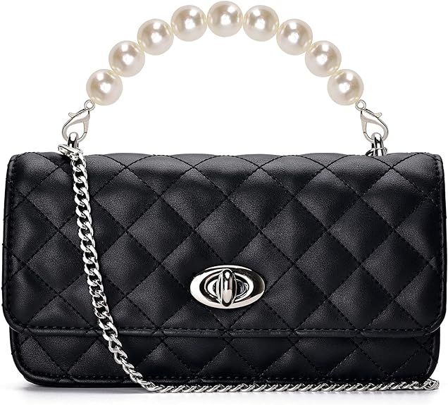 GM LIKKIE Clutch Purse for Women, Evening Envelope Quilted Wallet Bag, Crossbody Foldover Pearl W... | Amazon (US)