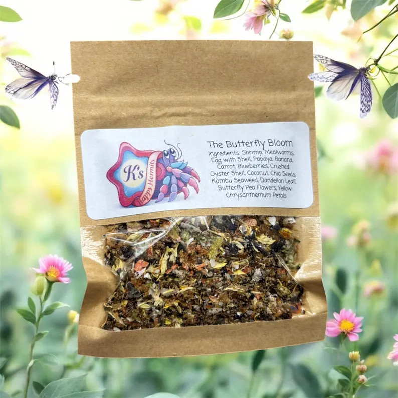 The Butterfly Bloom - Complete Hermit Crab Food Blend, with Butterfly Pea Flowers | Etsy (Global)