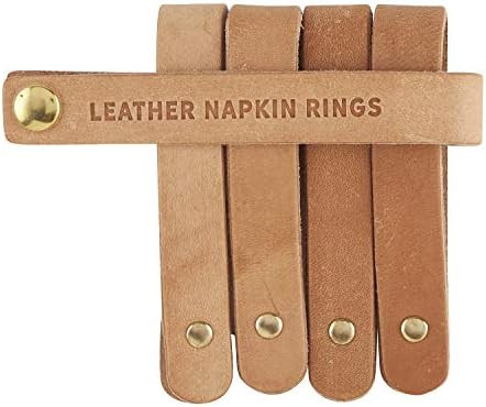Santa Barbara Design Studio TableSugar Leather Napkin Rings, Set of 4, Natural | Amazon (US)