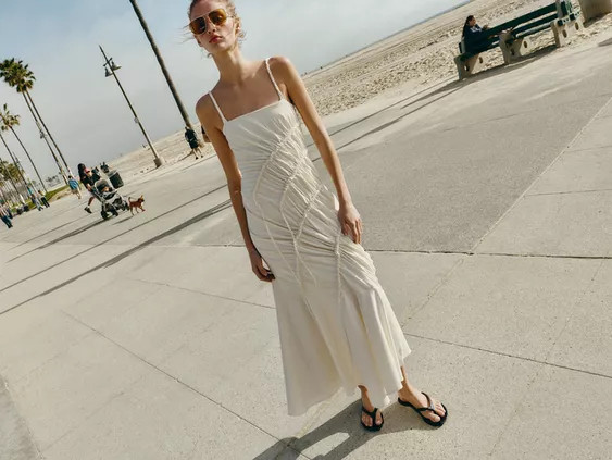 LONG DRAPED DRESS | Zara US