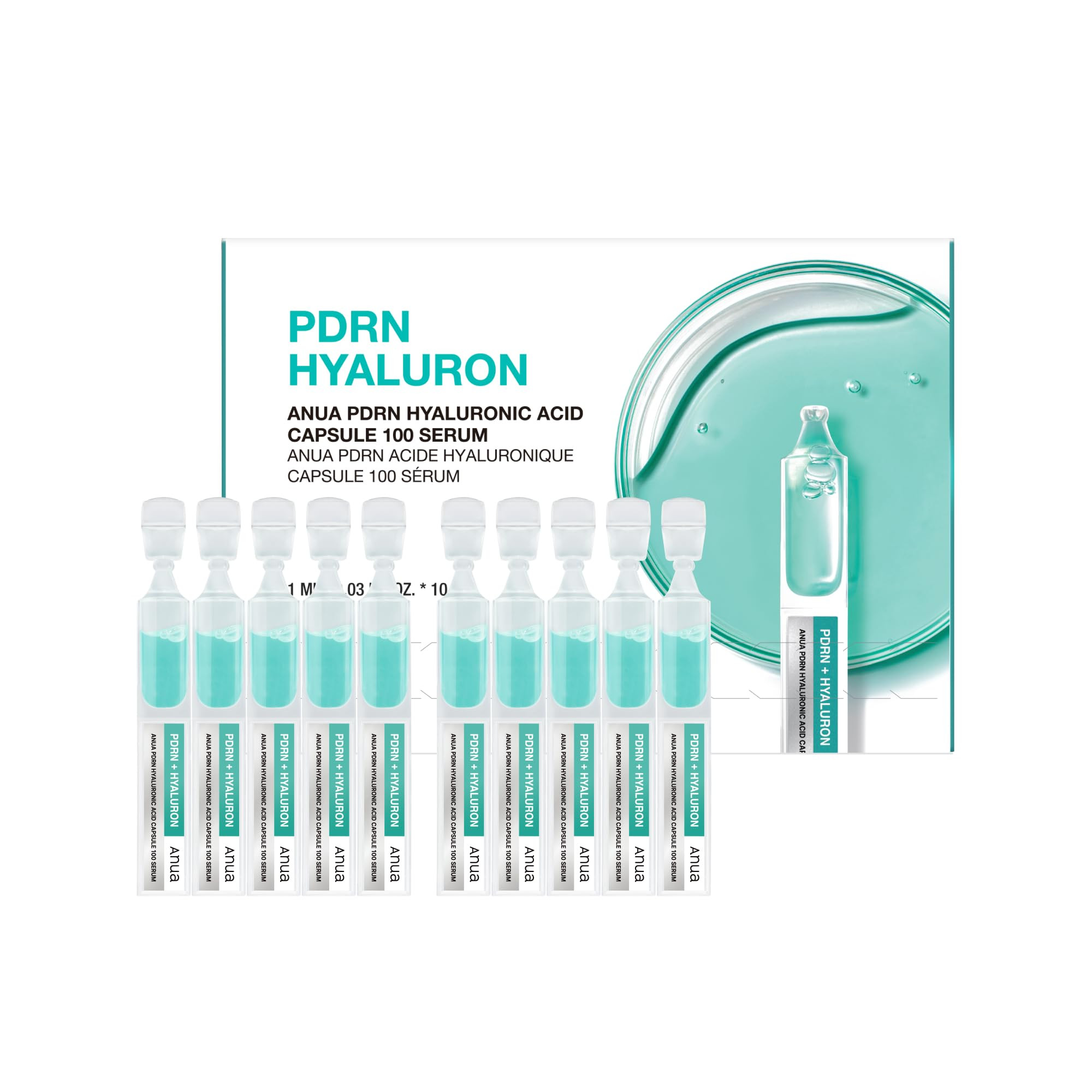 Anua PDRN Hyaluronic Acid Capsule 100 Serum, Radiant Face Salmon DNA, Hyaluronic Acid, Hydration,... | Amazon (US)