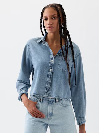 Cropped Denim Shirt | Gap Factory