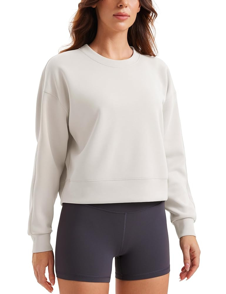 CRZ YOGA Womens SoftAura Crewneck Sweatshirt Long Sleeve Workout Casual Pullover Basic Fall Tops | Amazon (US)