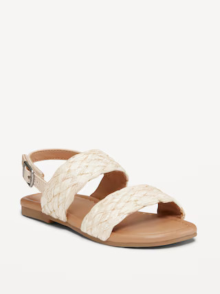 Raffia Double-Strap Sandals for Toddler Girls | Old Navy (US)