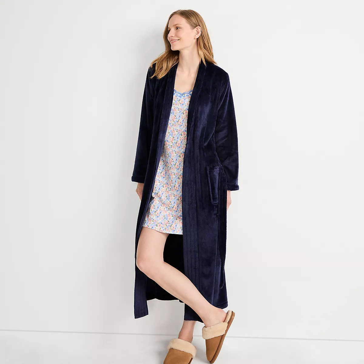 Women's Cozy Plush Long Wrap Robe | Lands' End (US)