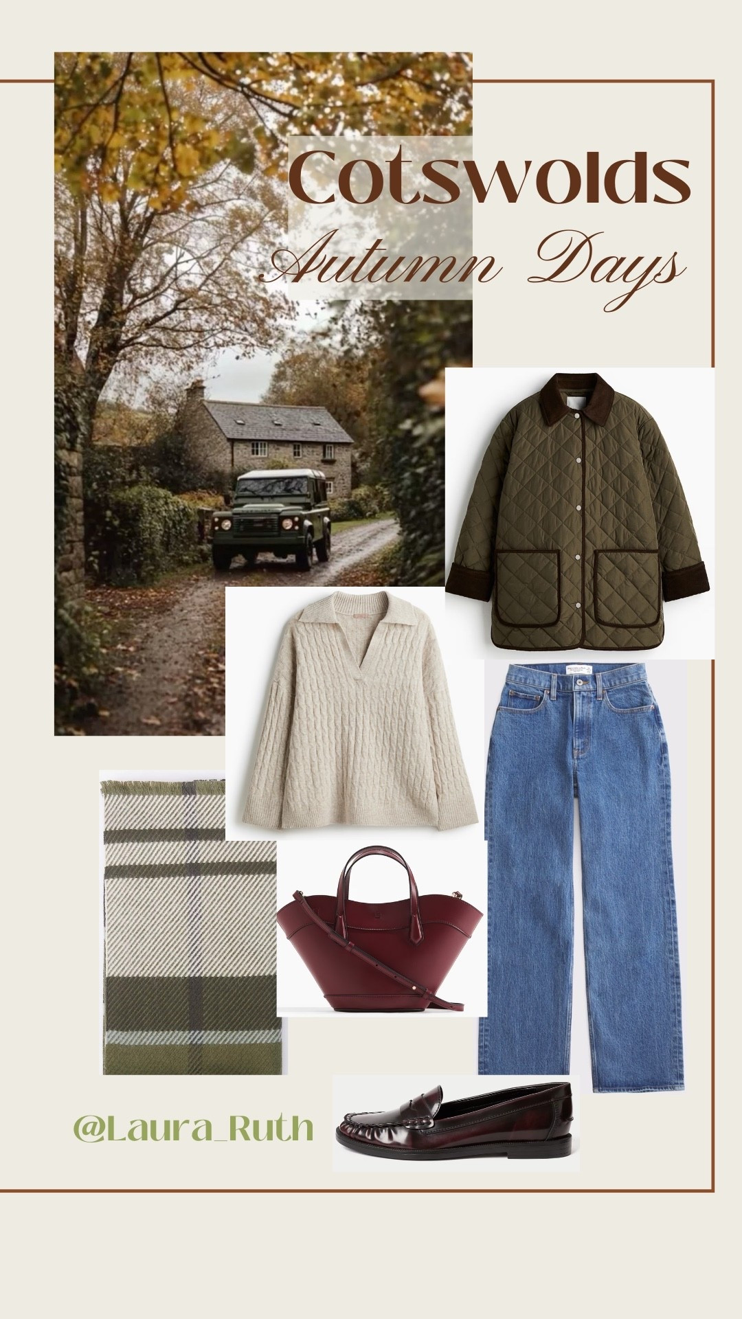 Cosy countryside layers, a quilted Barbour-style jacket, soft cable knit, straight-leg denim, and rich burgundy accents. Perfect for crisp walks, pub lunches, and fireside evenings 🌳🍂🐎
Tap to shop my classic countryside edit 🤎 Cotswolds fashion, quilted jacket, country fashion, Cotswolds, penny loafer outfit, burgundy, quilted jacket 


#LTKOver40 #LTKSeasonal #LTKStyleTip