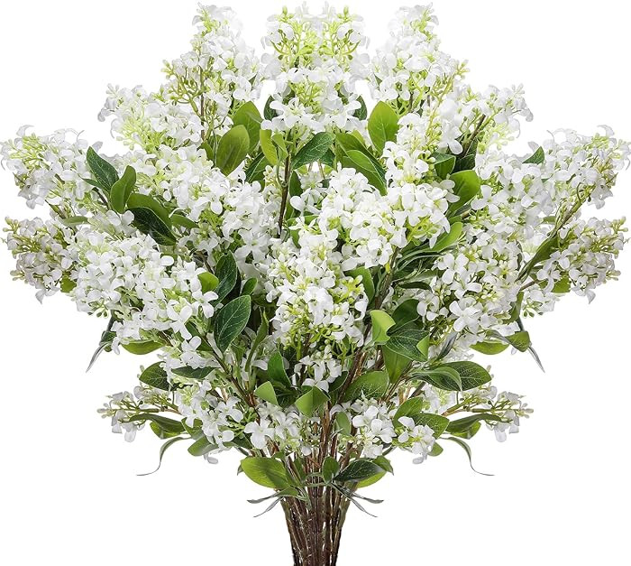 10 Pcs 30" Artificial Lilac Flowers Fake Delphinium Antirrhinum Stem Silk Artificial Flower Branc... | Amazon (US)