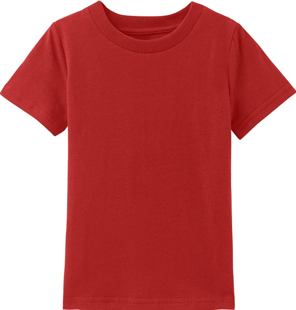 COSLAND Boys' 100% Cotton Heavyweight Short Sleeve Crewneck T Shirt | Amazon (US)