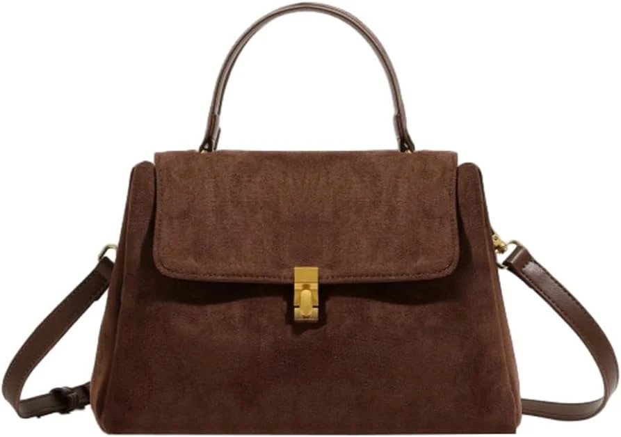 Suede Tote Bag Women Vintage Messenger Bag Shoulder Bags Crossbody Purse Satchels Top-handle Hand... | Walmart (US)