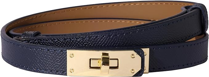 Women Skinny Leather Belt Solid Color Alloy Turn Lock Adjustable Waistband for Dresses Jeans Coat... | Amazon (US)