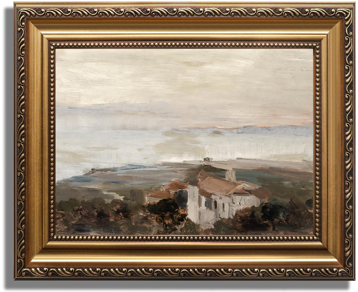 KBKBART Vintage Framed Wall Art for Living Room, Retro Muted European Coastal Prints Painting, Ne... | Amazon (US)