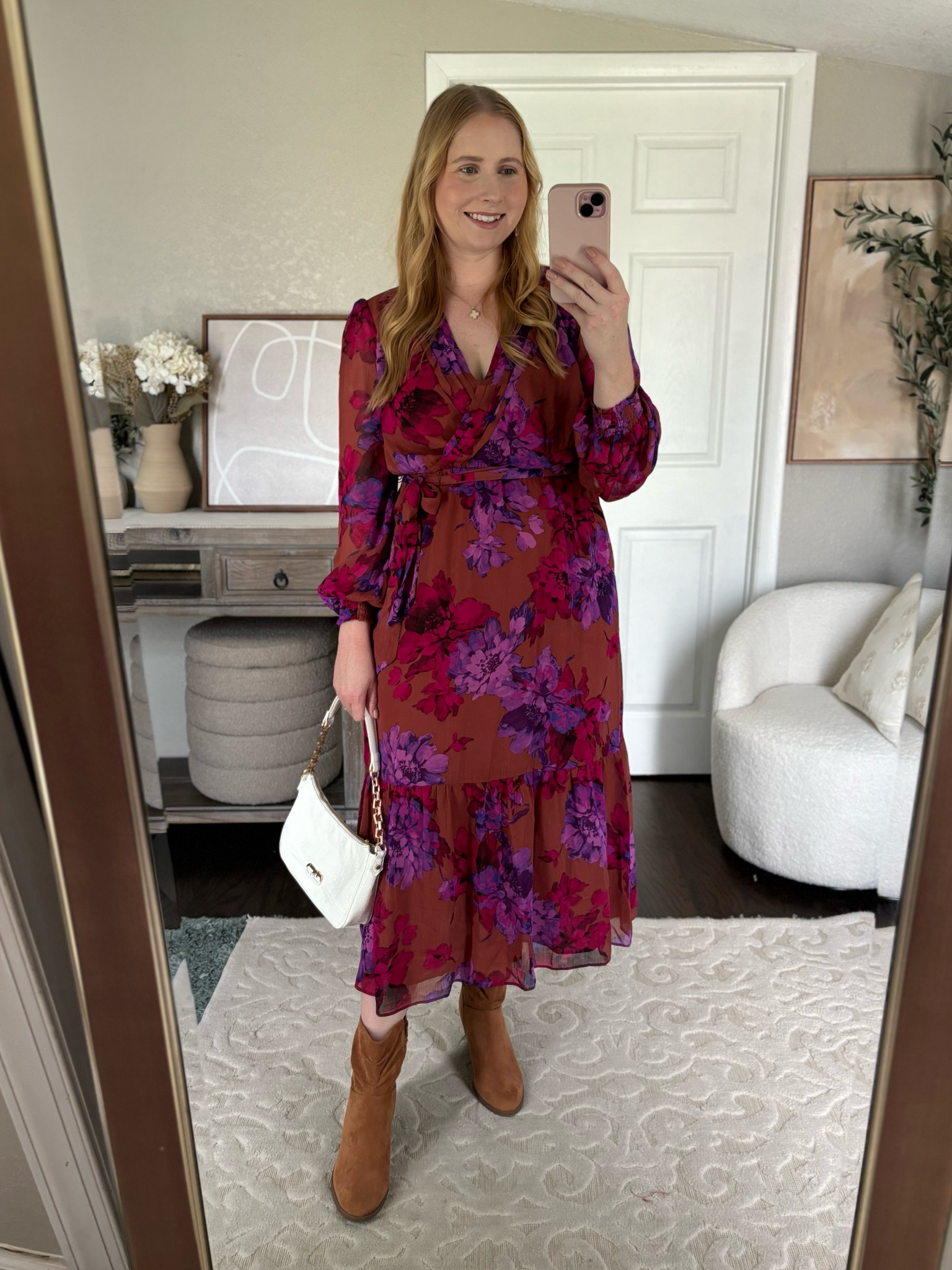 Sofia Jeans by Sofia Vergara Sofia Jeans Women's Belted Cross Front Maxi Dress with Long Sleeves, Above Ankle Length, Size Medium on me here 

#LTKParties #LTKSeasonal #LTKWedding