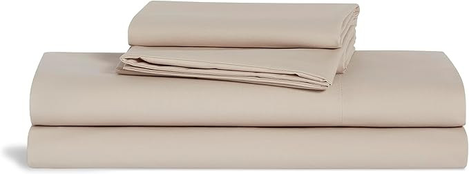 Brooklinen Luxury Sateen 4 Piece Sheet Set - 100% Cotton, Queen Size in Warm Grey - 1 Fitted Shee... | Amazon (US)