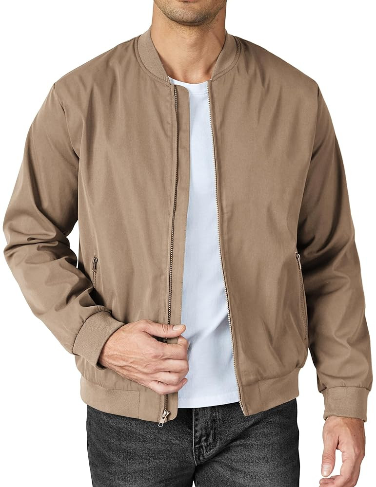 COOFANDY Men's Bomber Jacket Lightweight Casual Stylish Light Flight Jacket Windbreaker Varsity J... | Amazon (US)