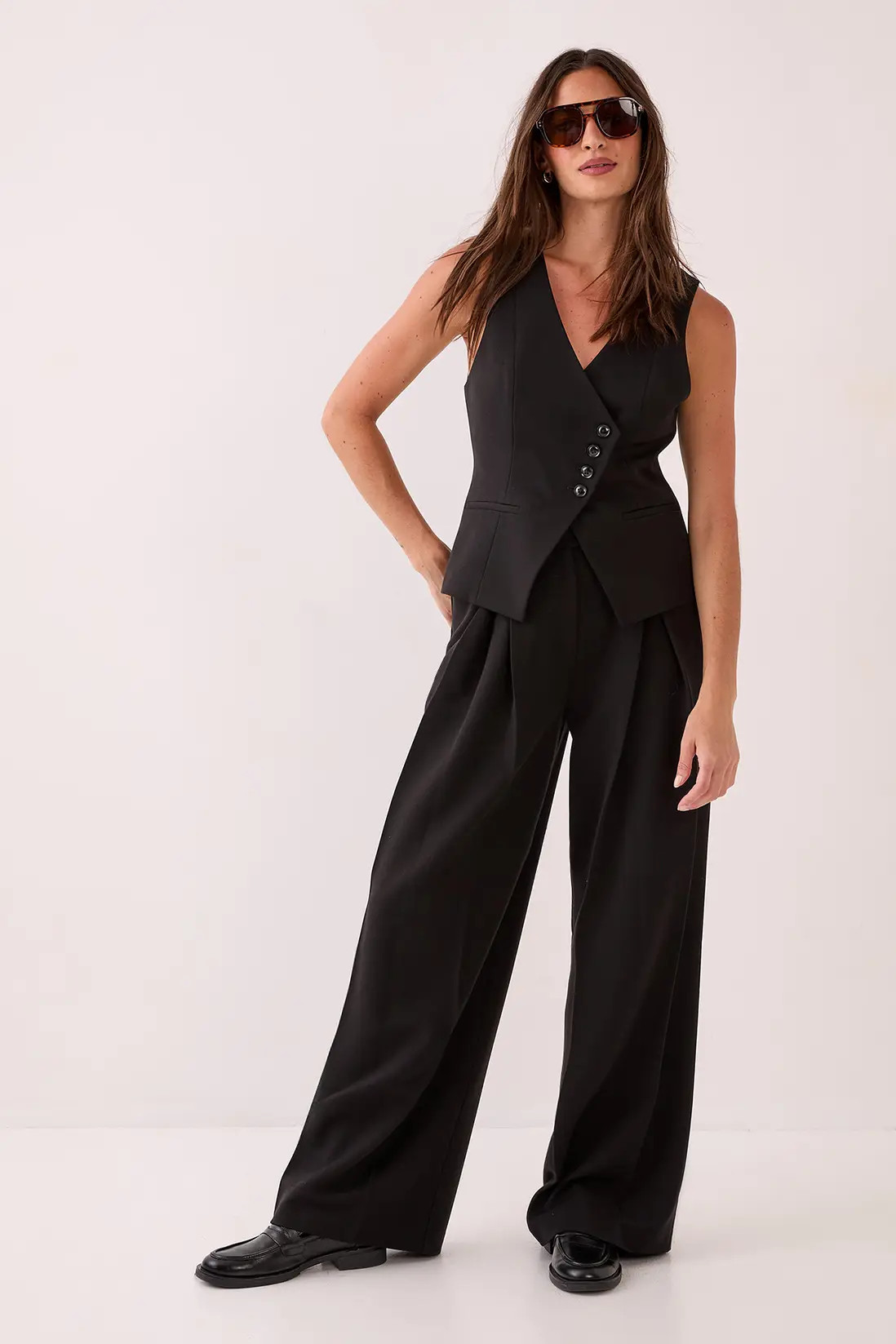 NastyGal Asymmetric Button Waistcoat | PrettyLittleThing UK