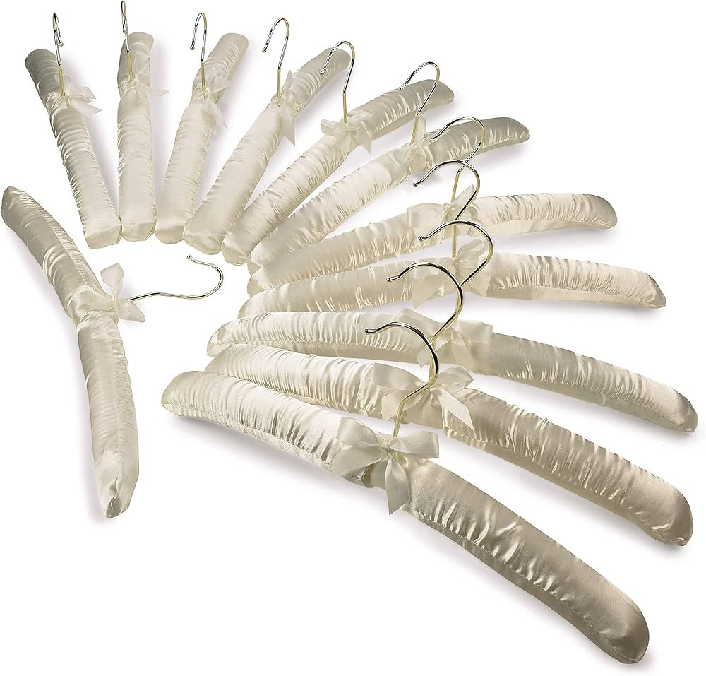 FLORIDA BRANDS Padded Clothing Fabric Hangers for Women Clothing - Ivory, Set of 12 Premium Coat ... | Amazon (US)