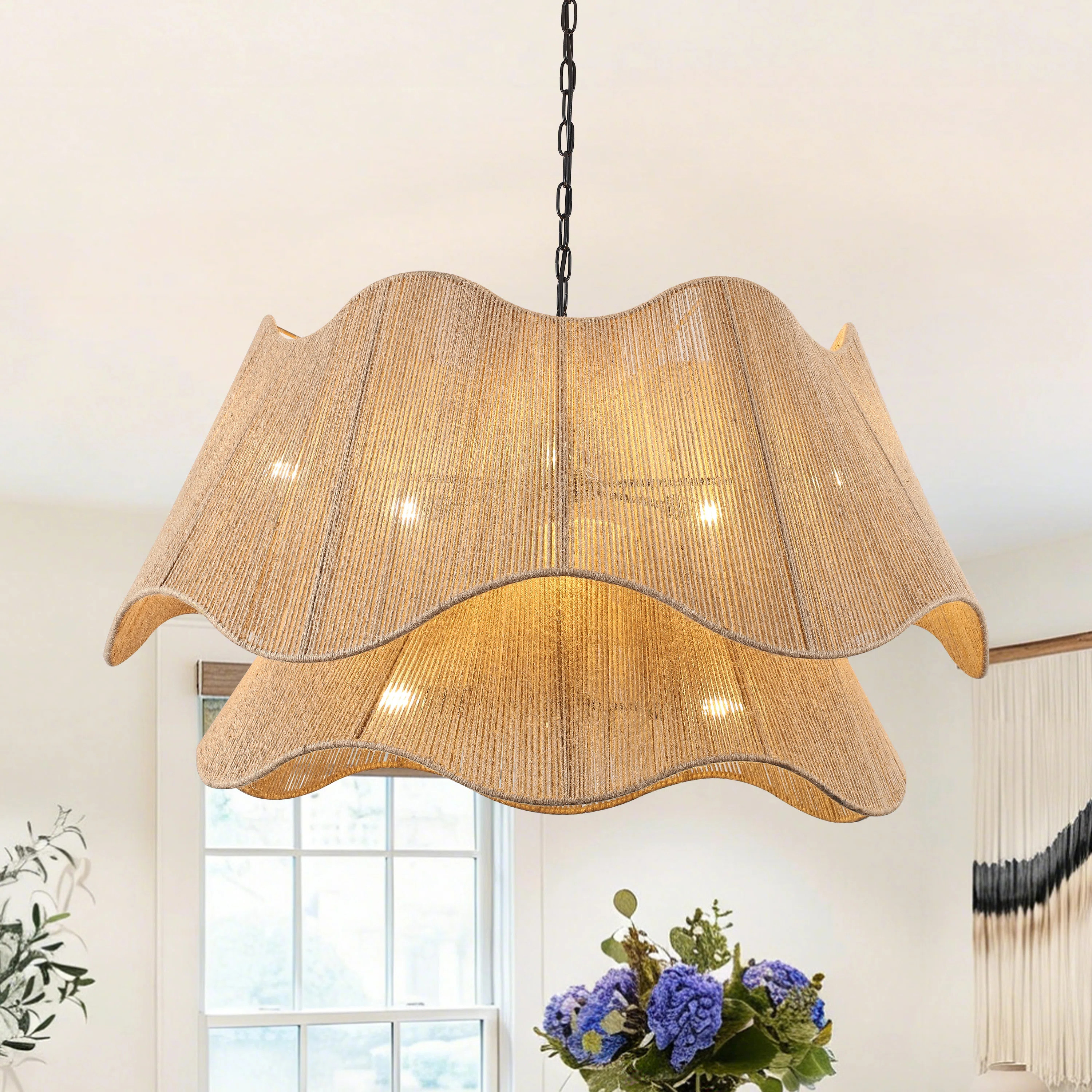 Mercer41 5-Light Hand-Woven Hemp Rope Chandelier | Wayfair | Wayfair North America