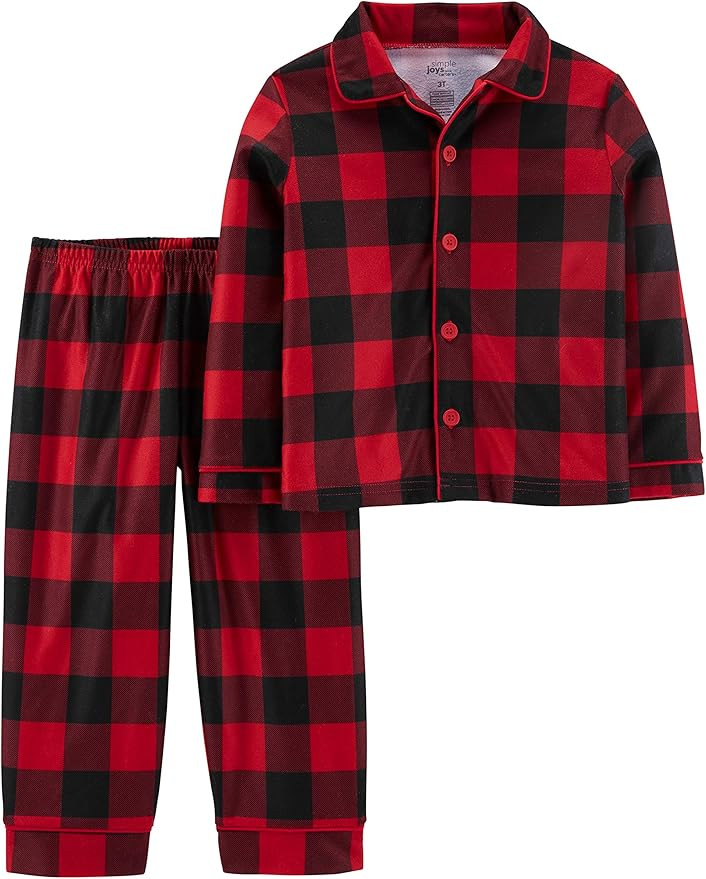 Simple Joys by Carter's Toddlers and Baby Boys' 2-Piece Coat Style Pajama Set | Amazon (US)